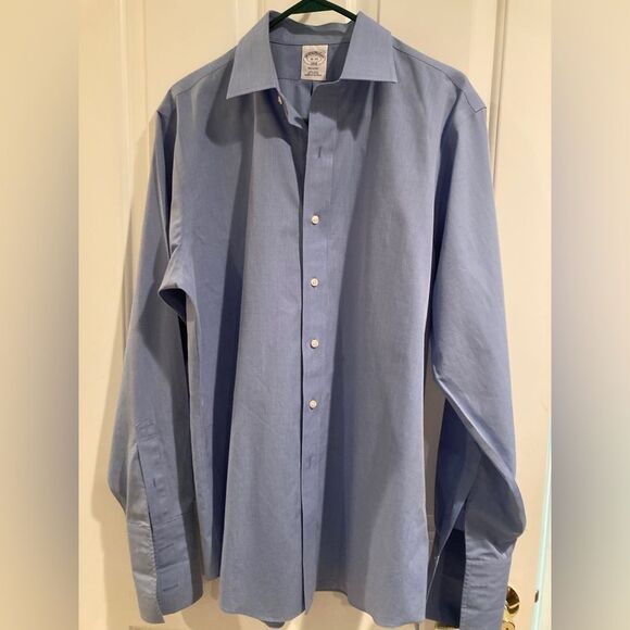 Brooks Brothers Men’s Regent Button Down Shirt Blue Size S - Needs Cuff Links - Picture 1 of 12